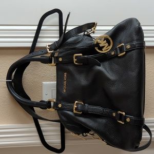 Michael Kors black leather handbag